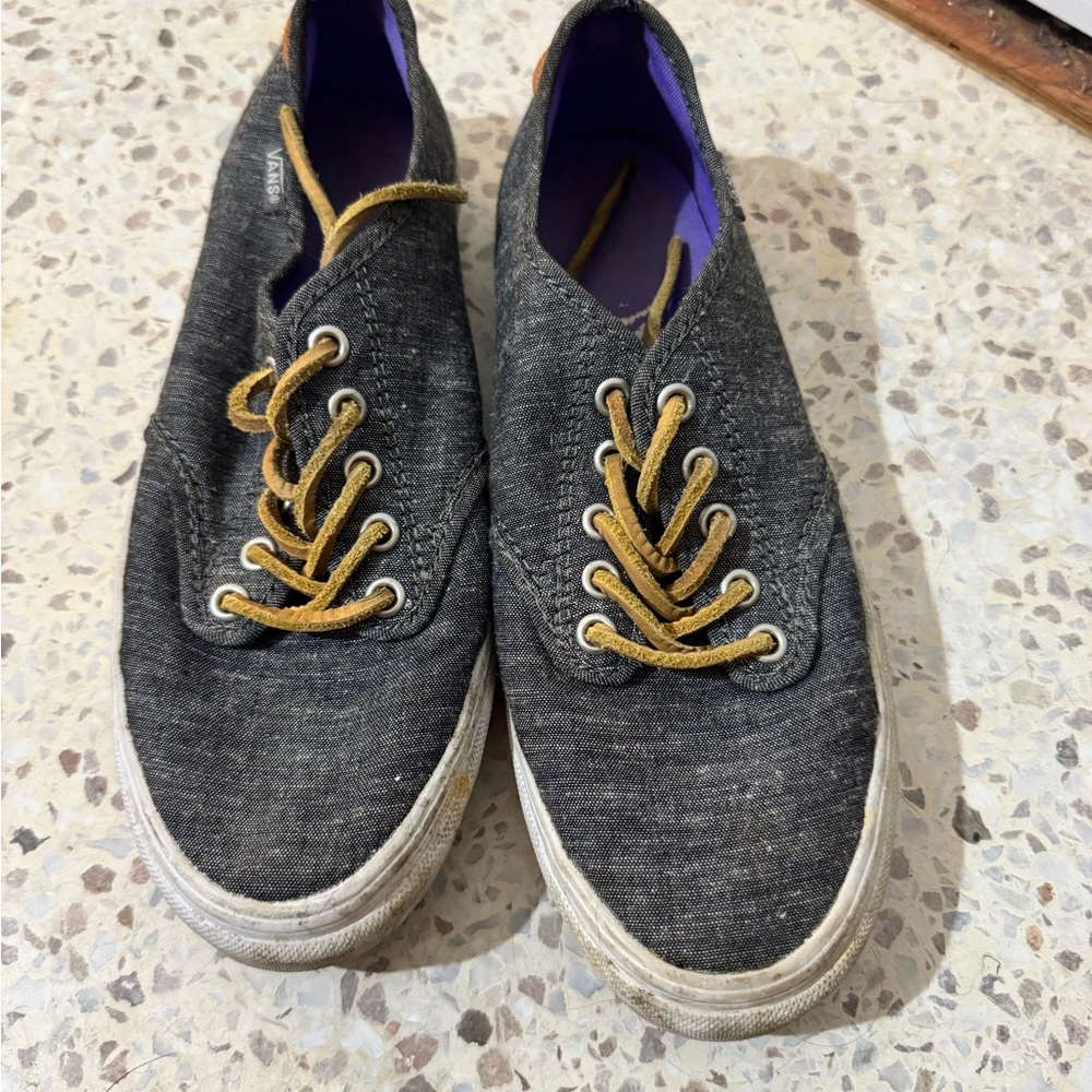 Vans Charcoal Sneakers with Leather Laces